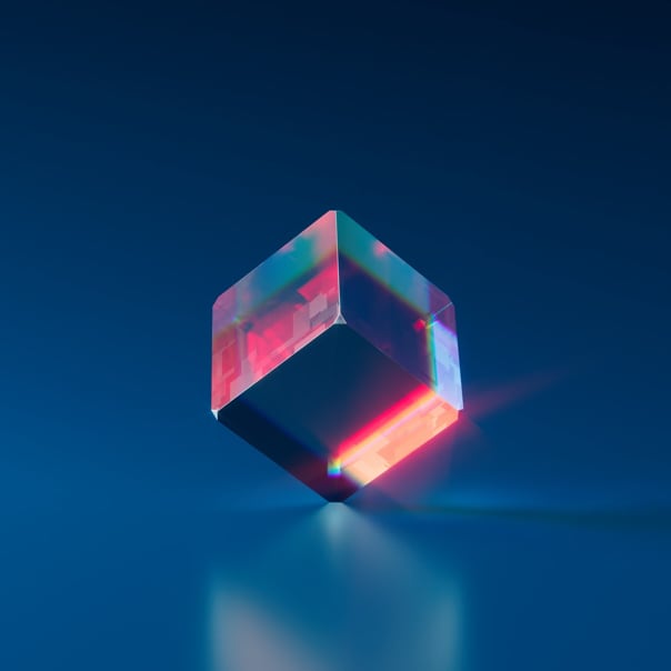 Image showing cube balancing by corner